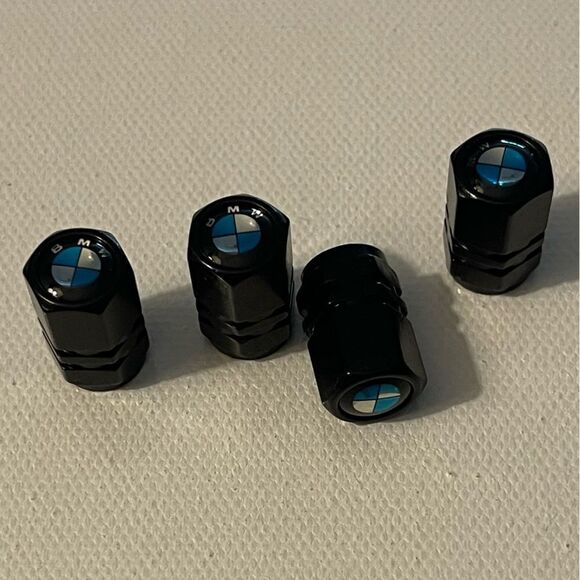 BMW Valve Stem Caps in Black Set of 4 NWT - Picture 2 of 4